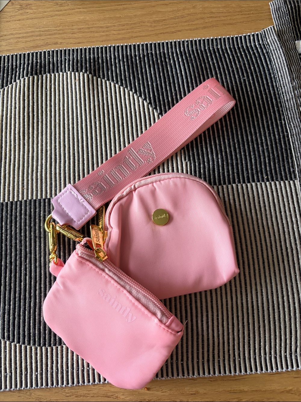 Saintly Pink Double Pouch Wristlet